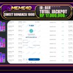 Bukti Jp MEME4D Slot Online 18 JANUARI 2025