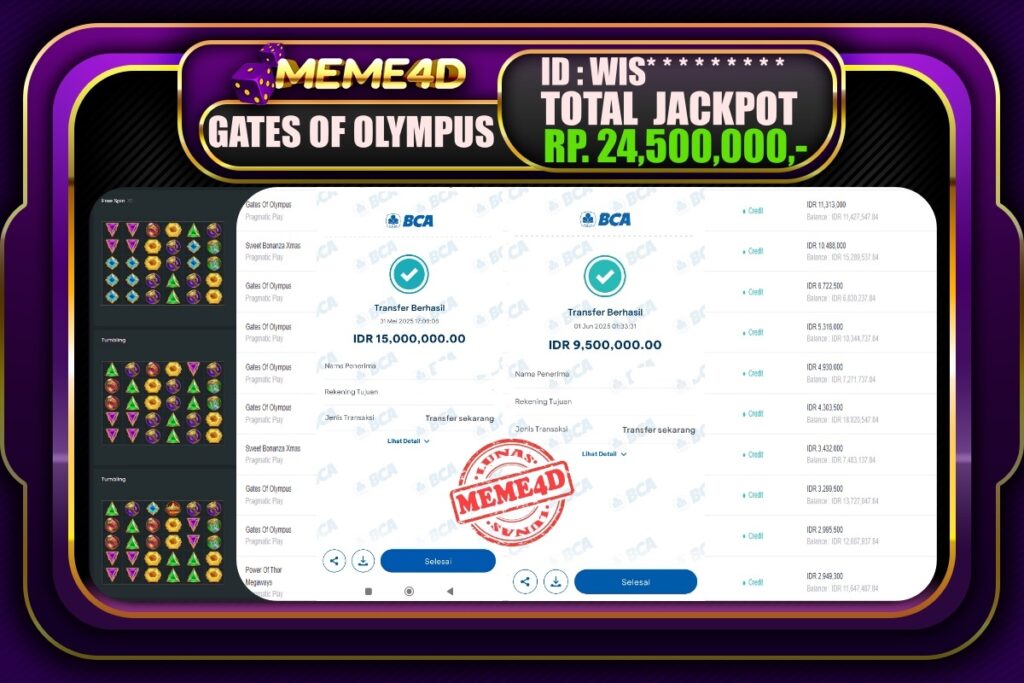 Bukti Jp MEME4D Slot Online 01 Juni 2025