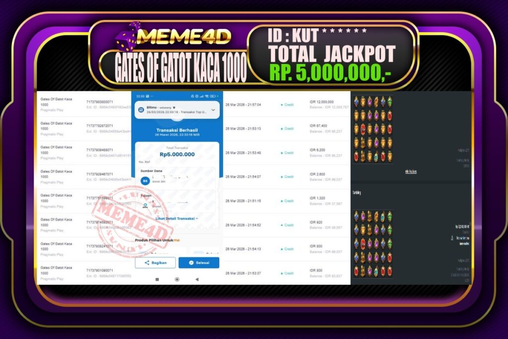 Bukti Jp MEME4D Slot Online 27 March 2026