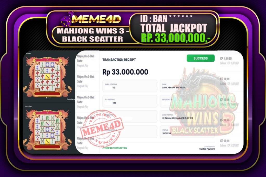 Bukti Jp MEME4D Slot Online 02 Oktober 2026